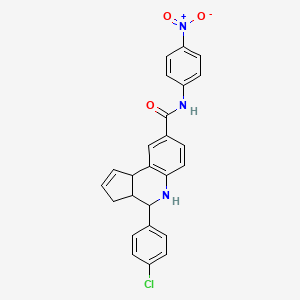 4-(4-Chlorophenyl)-N-(4-nitrophenyl)-3H,3AH,4H,5H,9BH-cyclopenta[C]quinoline-8-carboxamide