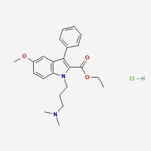 ethyl 1-[3-(dimethylamino)propyl]-5-methoxy-3-phenyl-1H-indole-2-carboxylate hydrochloride