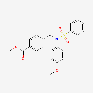 molecular formula C22H21NO5S B5244050 methyl 4-{[(4-methoxyphenyl)(phenylsulfonyl)amino]methyl}benzoate 