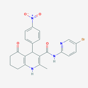 N-(5-bromopyridin-2-yl)-2-methyl-4-(4-nitrophenyl)-5-oxo-1,4,5,6,7,8-hexahydroquinoline-3-carboxamide