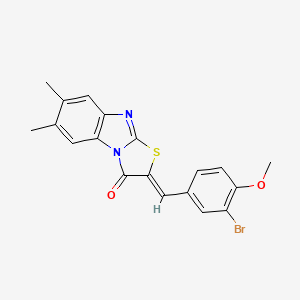 molecular formula C19H15BrN2O2S B5244064 2-(3-bromo-4-methoxybenzylidene)-6,7-dimethyl[1,3]thiazolo[3,2-a]benzimidazol-3(2H)-one 