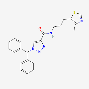 molecular formula C23H23N5OS B5244065 1-(diphenylmethyl)-N-[3-(4-methyl-1,3-thiazol-5-yl)propyl]-1H-1,2,3-triazole-4-carboxamide 