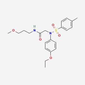 molecular formula C21H28N2O5S B5244076 N~2~-(4-ethoxyphenyl)-N~1~-(3-methoxypropyl)-N~2~-[(4-methylphenyl)sulfonyl]glycinamide 