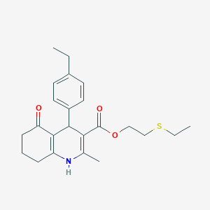 2-(Ethylsulfanyl)ethyl 4-(4-ethylphenyl)-2-methyl-5-oxo-1,4,5,6,7,8-hexahydroquinoline-3-carboxylate