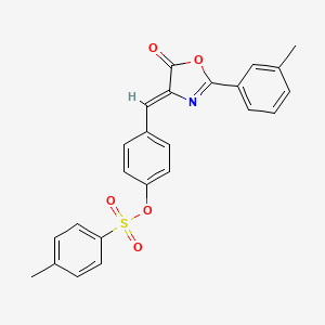 molecular formula C24H19NO5S B5244106 4-{[2-(3-methylphenyl)-5-oxo-1,3-oxazol-4(5H)-ylidene]methyl}phenyl 4-methylbenzenesulfonate 