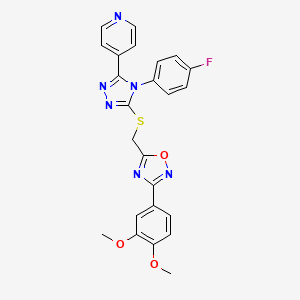 molecular formula C24H19FN6O3S B5244141 4-[5-({[3-(3,4-dimethoxyphenyl)-1,2,4-oxadiazol-5-yl]methyl}thio)-4-(4-fluorophenyl)-4H-1,2,4-triazol-3-yl]pyridine 