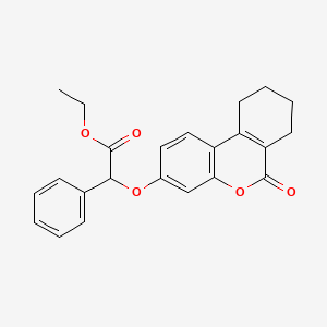 molecular formula C23H22O5 B5244167 Ethyl ((6-oxo-7,8,9,10-tetrahydro-6H-benzo(C)chromen-3-YL)oxy)(phenyl)acetate 