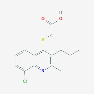 molecular formula C15H16ClNO2S B5244247 [(8-Chloro-2-methyl-3-propylquinolin-4-yl)sulfanyl]acetic acid 