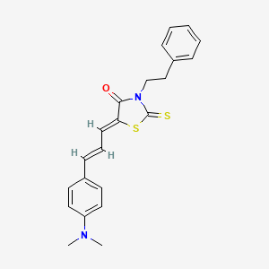 molecular formula C22H22N2OS2 B5244251 5-{3-[4-(dimethylamino)phenyl]-2-propen-1-ylidene}-3-(2-phenylethyl)-2-thioxo-1,3-thiazolidin-4-one 