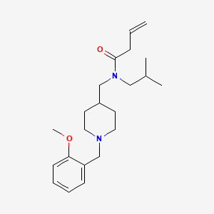 molecular formula C22H34N2O2 B5244275 (2E)-N-isobutyl-N-{[1-(2-methoxybenzyl)piperidin-4-yl]methyl}but-2-enamide 