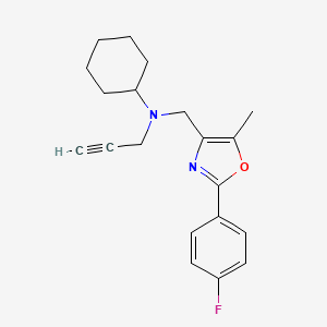 N-[[2-(4-fluorophenyl)-5-methyl-1,3-oxazol-4-yl]methyl]-N-prop-2-ynylcyclohexanamine