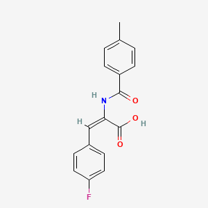 molecular formula C17H14FNO3 B5244310 3-(4-fluorophenyl)-2-[(4-methylbenzoyl)amino]acrylic acid 