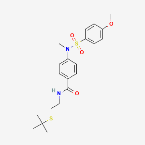 molecular formula C21H28N2O4S2 B5244332 N-[2-(tert-butylthio)ethyl]-4-[[(4-methoxyphenyl)sulfonyl](methyl)amino]benzamide 