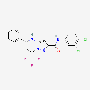 molecular formula C20H15Cl2F3N4O B5244345 N-(3,4-dichlorophenyl)-5-phenyl-7-(trifluoromethyl)-4,5,6,7-tetrahydropyrazolo[1,5-a]pyrimidine-2-carboxamide CAS No. 6076-63-7