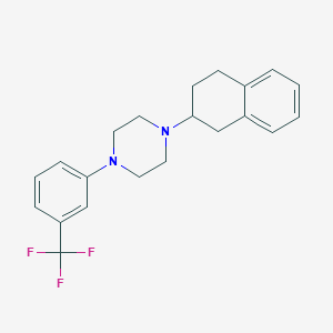 molecular formula C21H23F3N2 B5244346 1-(1,2,3,4-Tetrahydronaphthalen-2-yl)-4-[3-(trifluoromethyl)phenyl]piperazine 