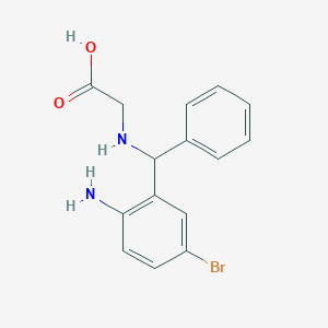 molecular formula C15H15BrN2O2 B5244354 2-{[(2-AMINO-5-BROMOPHENYL)(PHENYL)METHYL]AMINO}ACETIC ACID 