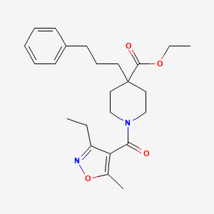 ethyl 1-[(3-ethyl-5-methyl-4-isoxazolyl)carbonyl]-4-(3-phenylpropyl)-4-piperidinecarboxylate