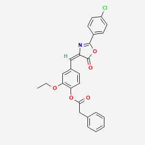 molecular formula C26H20ClNO5 B5244413 [4-[(E)-[2-(4-chlorophenyl)-5-oxo-1,3-oxazol-4-ylidene]methyl]-2-ethoxyphenyl] 2-phenylacetate 