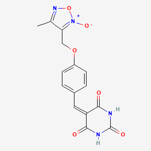 5-[[4-[(4-Methyl-2-oxido-1,2,5-oxadiazol-2-ium-3-yl)methoxy]phenyl]methylidene]-1,3-diazinane-2,4,6-trione