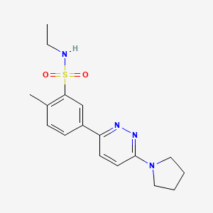 molecular formula C17H22N4O2S B5244463 N-ethyl-2-methyl-5-[6-(1-pyrrolidinyl)-3-pyridazinyl]benzenesulfonamide 