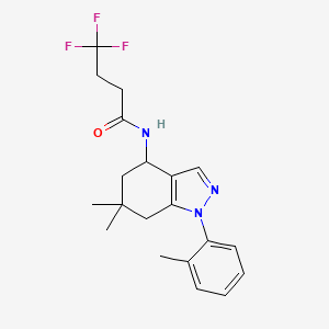 molecular formula C20H24F3N3O B5244513 N-[6,6-dimethyl-1-(2-methylphenyl)-4,5,6,7-tetrahydro-1H-indazol-4-yl]-4,4,4-trifluorobutanamide 