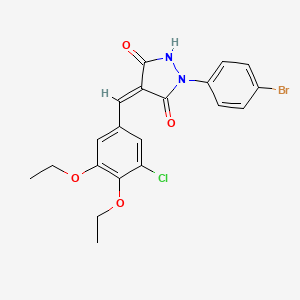 (4Z)-1-(4-bromophenyl)-4-[(3-chloro-4,5-diethoxyphenyl)methylidene]pyrazolidine-3,5-dione