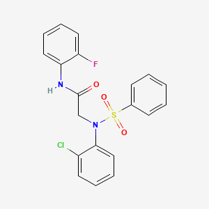 molecular formula C20H16ClFN2O3S B5244562 N~2~-(2-chlorophenyl)-N~1~-(2-fluorophenyl)-N~2~-(phenylsulfonyl)glycinamide 