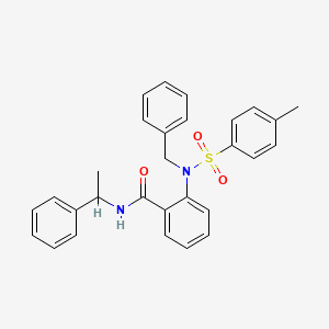 2-[benzyl-(4-methylphenyl)sulfonylamino]-N-(1-phenylethyl)benzamide