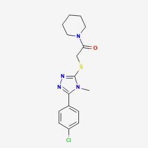 molecular formula C16H19ClN4OS B5244597 1-({[5-(4-chlorophenyl)-4-methyl-4H-1,2,4-triazol-3-yl]thio}acetyl)piperidine 