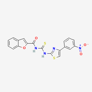 N-{[4-(3-nitrophenyl)-1,3-thiazol-2-yl]carbamothioyl}-1-benzofuran-2-carboxamide