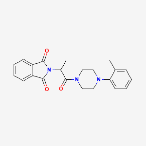 molecular formula C22H23N3O3 B5244653 2-[1-[4-(2-Methylphenyl)piperazin-1-yl]-1-oxopropan-2-yl]isoindole-1,3-dione 