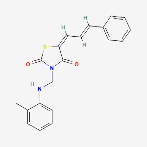 molecular formula C20H18N2O2S B5244681 (5E)-3-{[(2-methylphenyl)amino]methyl}-5-[(2E)-3-phenylprop-2-en-1-ylidene]-1,3-thiazolidine-2,4-dione 