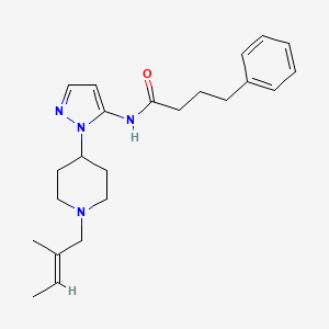 N-(1-{1-[(2E)-2-methyl-2-buten-1-yl]-4-piperidinyl}-1H-pyrazol-5-yl)-4-phenylbutanamide