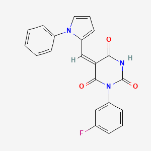 (5E)-1-(3-Fluorophenyl)-5-[(1-phenyl-1H-pyrrol-2-YL)methylidene]-1,3-diazinane-2,4,6-trione