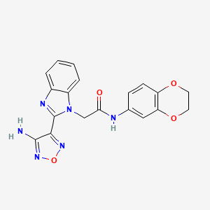 molecular formula C19H16N6O4 B5244703 2-[2-(4-amino-1,2,5-oxadiazol-3-yl)-1H-benzimidazol-1-yl]-N-(2,3-dihydro-1,4-benzodioxin-6-yl)acetamide 