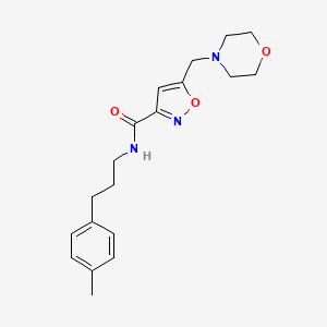 molecular formula C19H25N3O3 B5244705 N-[3-(4-methylphenyl)propyl]-5-(morpholin-4-ylmethyl)-1,2-oxazole-3-carboxamide 