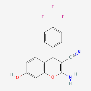 molecular formula C17H11F3N2O2 B5244712 2-amino-7-hydroxy-4-[4-(trifluoromethyl)phenyl]-4H-chromene-3-carbonitrile 