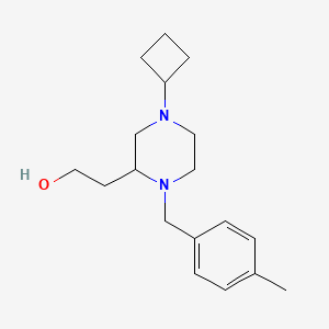 molecular formula C18H28N2O B5244719 2-[4-cyclobutyl-1-(4-methylbenzyl)-2-piperazinyl]ethanol 