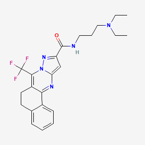 molecular formula C23H26F3N5O B5244721 N-[3-(diethylamino)propyl]-7-(trifluoromethyl)-5,6-dihydrobenzo[h]pyrazolo[5,1-b]quinazoline-10-carboxamide 