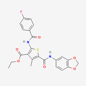 molecular formula C23H19FN2O6S B5244728 ETHYL 5-[(2H-1,3-BENZODIOXOL-5-YL)CARBAMOYL]-2-(4-FLUOROBENZAMIDO)-4-METHYLTHIOPHENE-3-CARBOXYLATE 