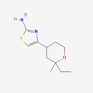 molecular formula C11H18N2OS B5244752 4-(2-ethyl-2-methyltetrahydro-2H-pyran-4-yl)-1,3-thiazol-2-amine CAS No. 88572-17-2