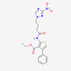 molecular formula C19H19N5O5S B5244792 ETHYL 2-[4-(3-NITRO-1H-1,2,4-TRIAZOL-1-YL)BUTANAMIDO]-4-PHENYLTHIOPHENE-3-CARBOXYLATE 