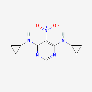 molecular formula C10H13N5O2 B5244814 N,N'-dicyclopropyl-5-nitro-4,6-pyrimidinediamine 