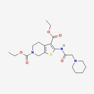 molecular formula C20H29N3O5S B5244838 diethyl 2-[(piperidin-1-ylacetyl)amino]-4,7-dihydrothieno[2,3-c]pyridine-3,6(5H)-dicarboxylate 