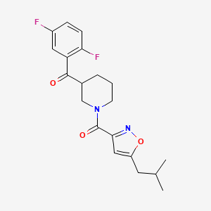 (2,5-Difluorophenyl)-[1-[5-(2-methylpropyl)-1,2-oxazole-3-carbonyl]piperidin-3-yl]methanone