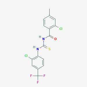 molecular formula C16H11Cl2F3N2OS B5244850 2-chloro-N-({[2-chloro-4-(trifluoromethyl)phenyl]amino}carbonothioyl)-4-methylbenzamide 