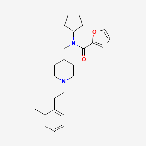 molecular formula C25H34N2O2 B5244864 N-cyclopentyl-N-({1-[2-(2-methylphenyl)ethyl]-4-piperidinyl}methyl)-2-furamide 