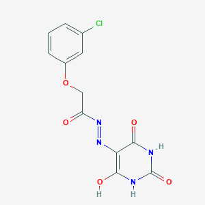 2-(3-chlorophenoxy)-N'-(2,4,6-trioxotetrahydro-5(2H)-pyrimidinylidene)acetohydrazide