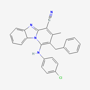 2-BENZYL-1-(4-CL-PH-AMINO)-3-ME-BENZO(4,5)IMIDAZO(1,2-A)PYRIDINE-4-CARBONITRILE