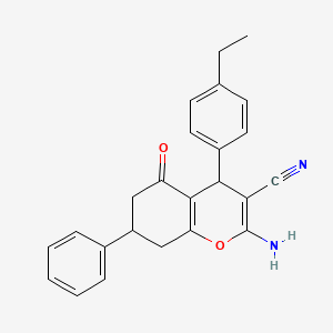 2-Amino-4-(4-ethylphenyl)-5-oxo-7-phenyl-4,6,7,8-tetrahydrochromene-3-carbonitrile